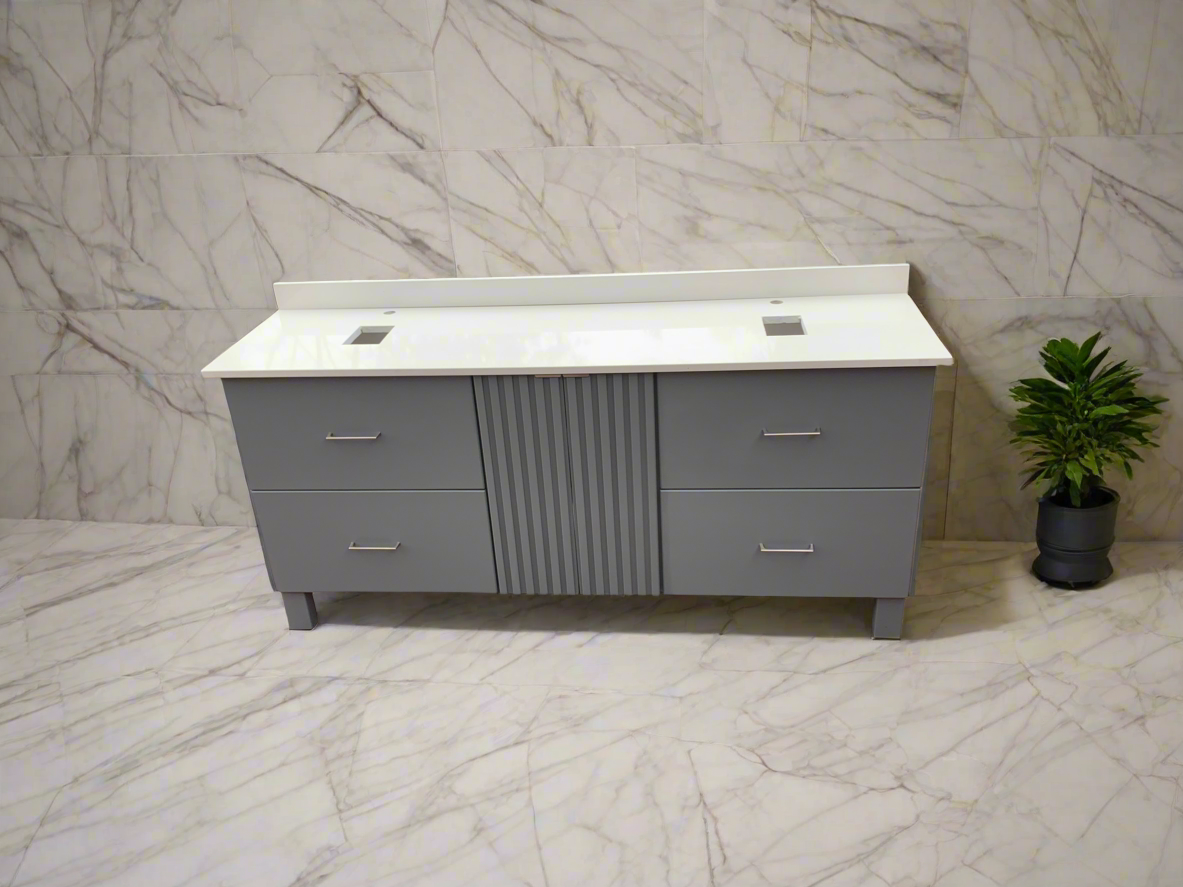 Modern Double Vanity w/ Quartz top