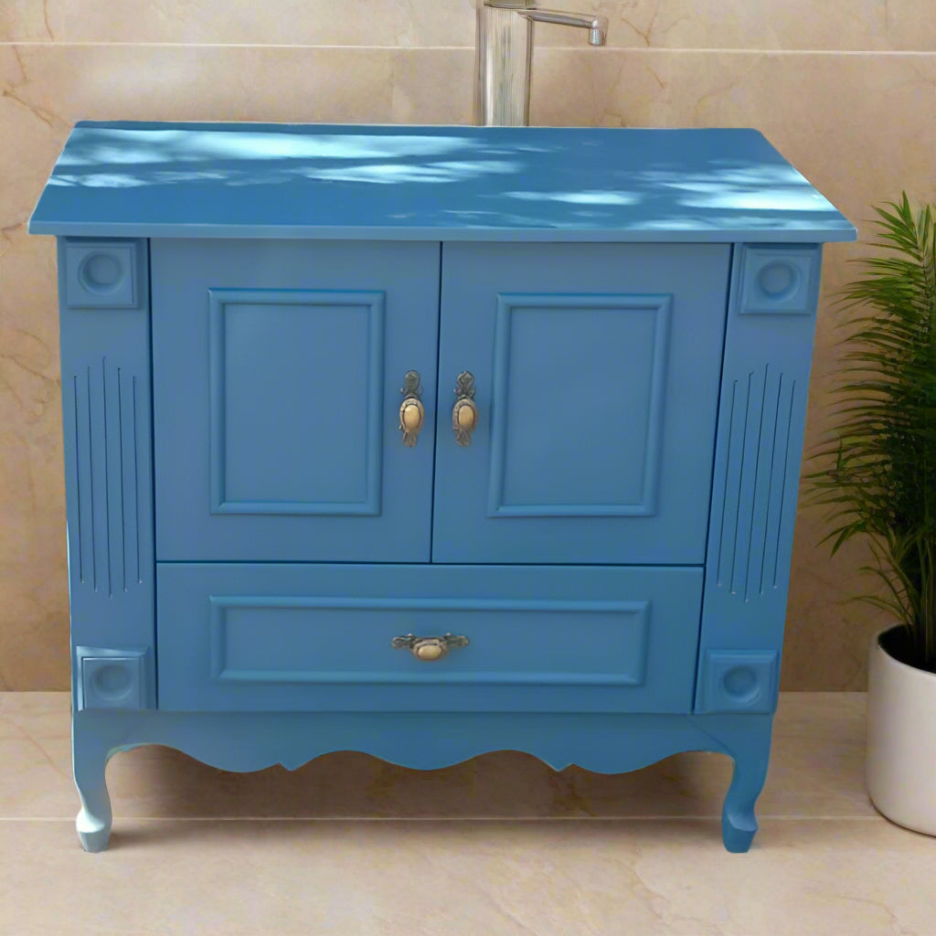 Single Vanity w/ painted wooden top