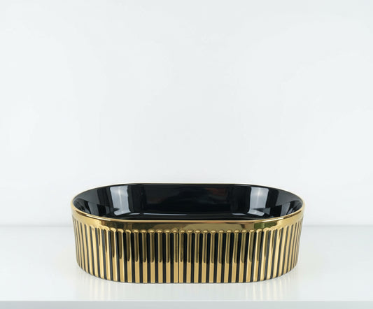 Basin, Black and gold decorative